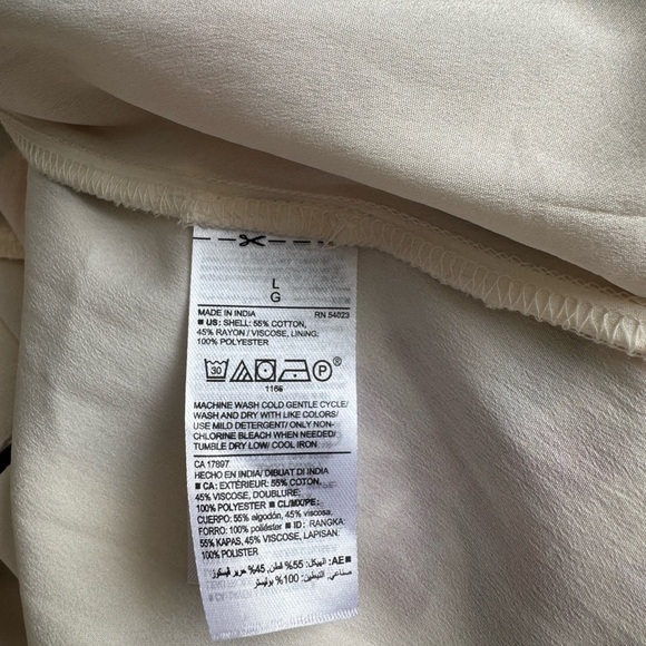 Waist-Difined Bell-Sleeve Faux-Wrap Dress for Women, white floral, Size L - Picture 11 of 12